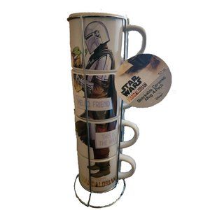 Star Wars The Mandalorian Mug Set (4 Mugs with Rack)